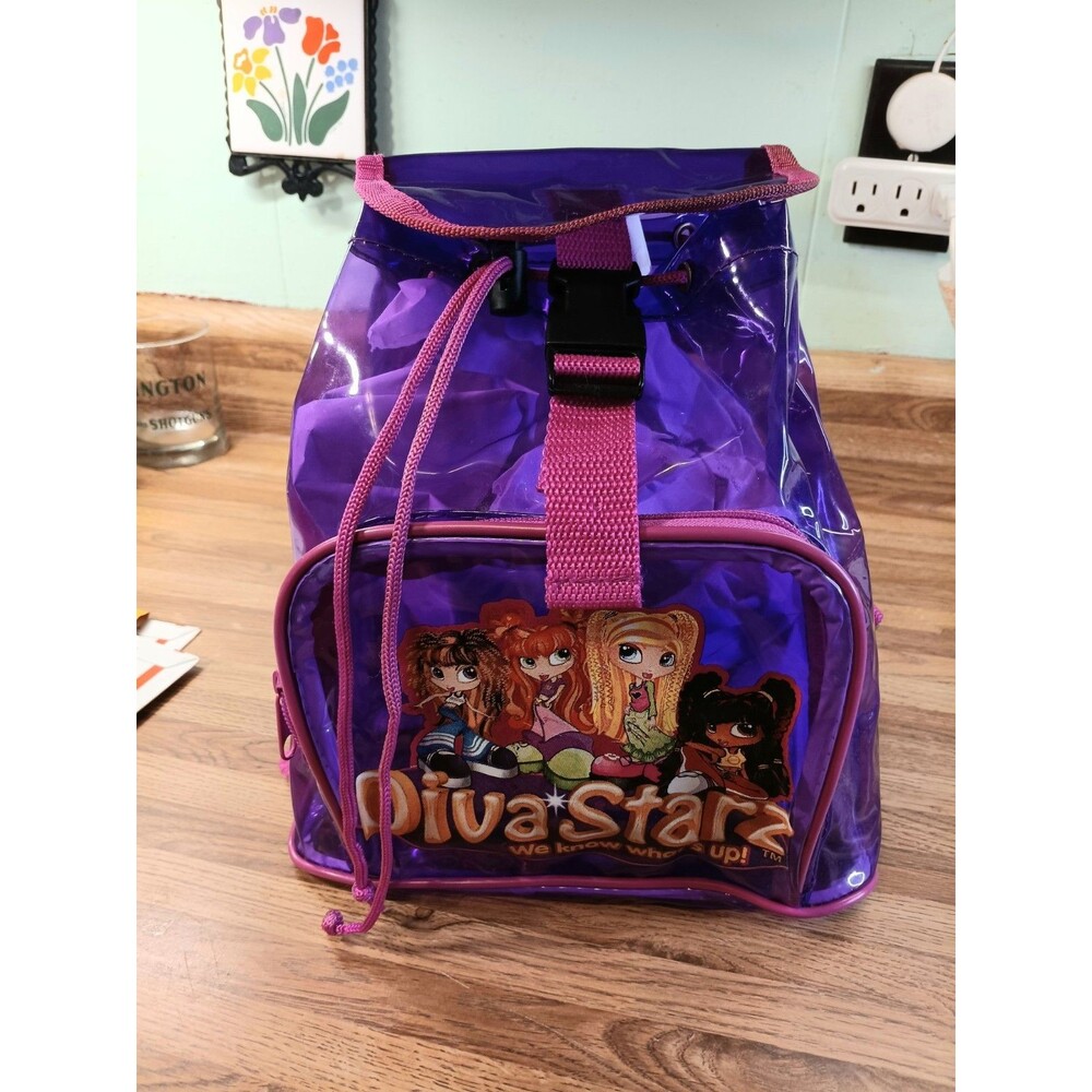 RARE Y2K Diva Starz Purple Clear Backpack